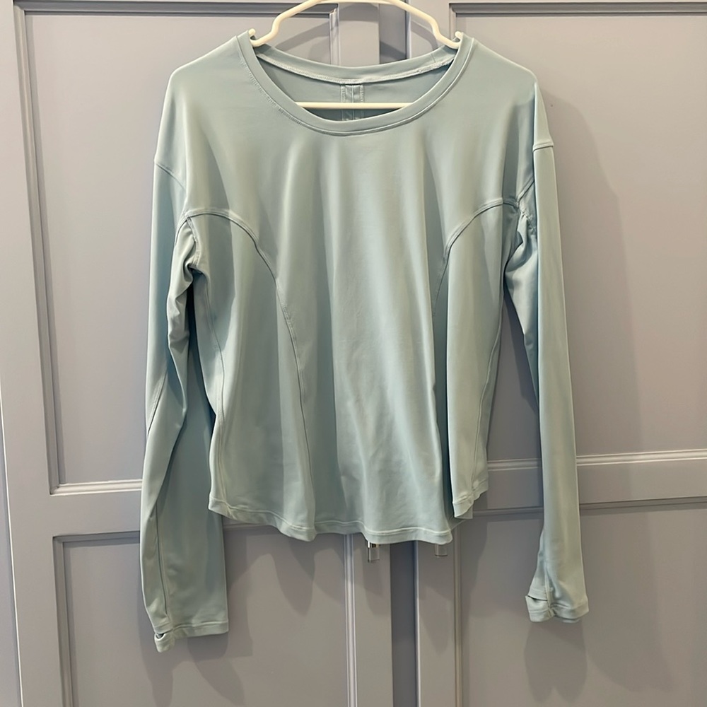 Light blue long sleeve lululemon shirt
